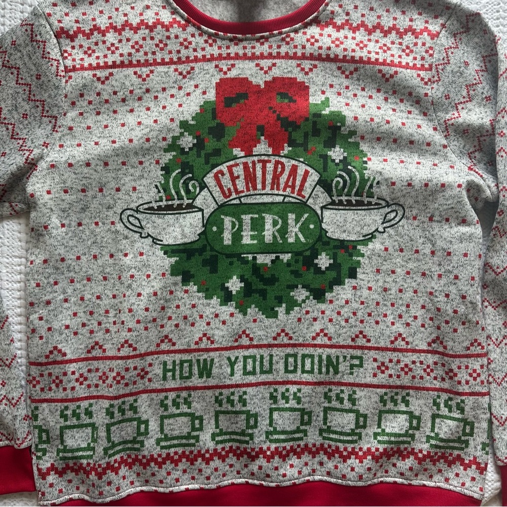 Friends Central Perk Christmas Sweater Size XL Unisex